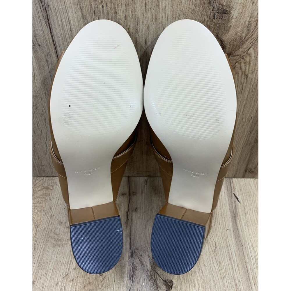 Nine West Womens Gerri Block Heel Slip On Open Toe Shoes Zipper Accent  Sz 9.5 M - Picture 12 of 16